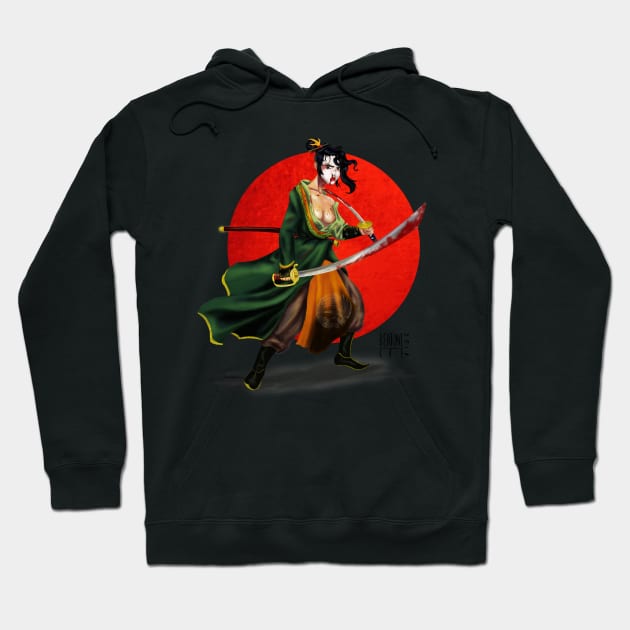 Samurai geisha Hoodie by Bertoni_Lee